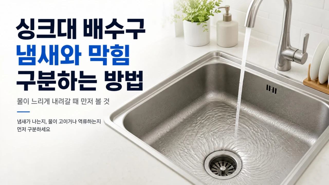 싱크대 배수구 냄새와 막힘 증상을 비교해 구분하는 방법
